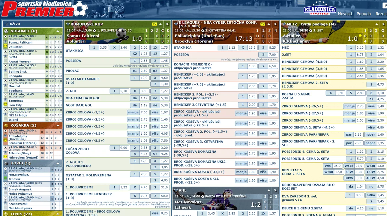 Kladionica Premier Klađenje uživo