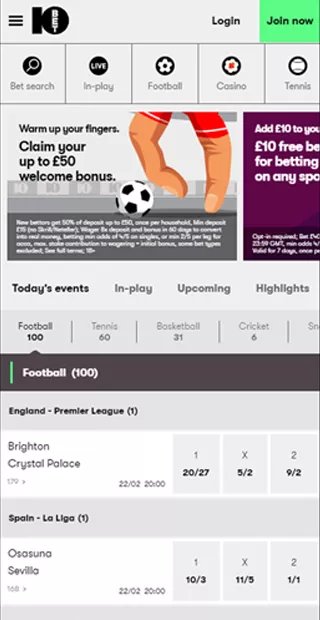 Kladionica 10bet - ponude za hrvatske igrače