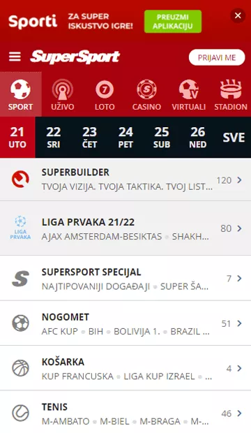 Supersport Mobilna Aplikacija Oklade