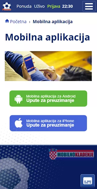 Premier kladionica aplikacija za iOS i Androida